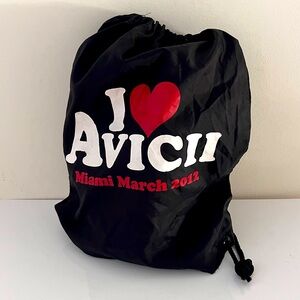I ❤ Avicii Black Miami March 2012 Bag Miami Music Week WMC UMF MMW - ULTRA RARE!
